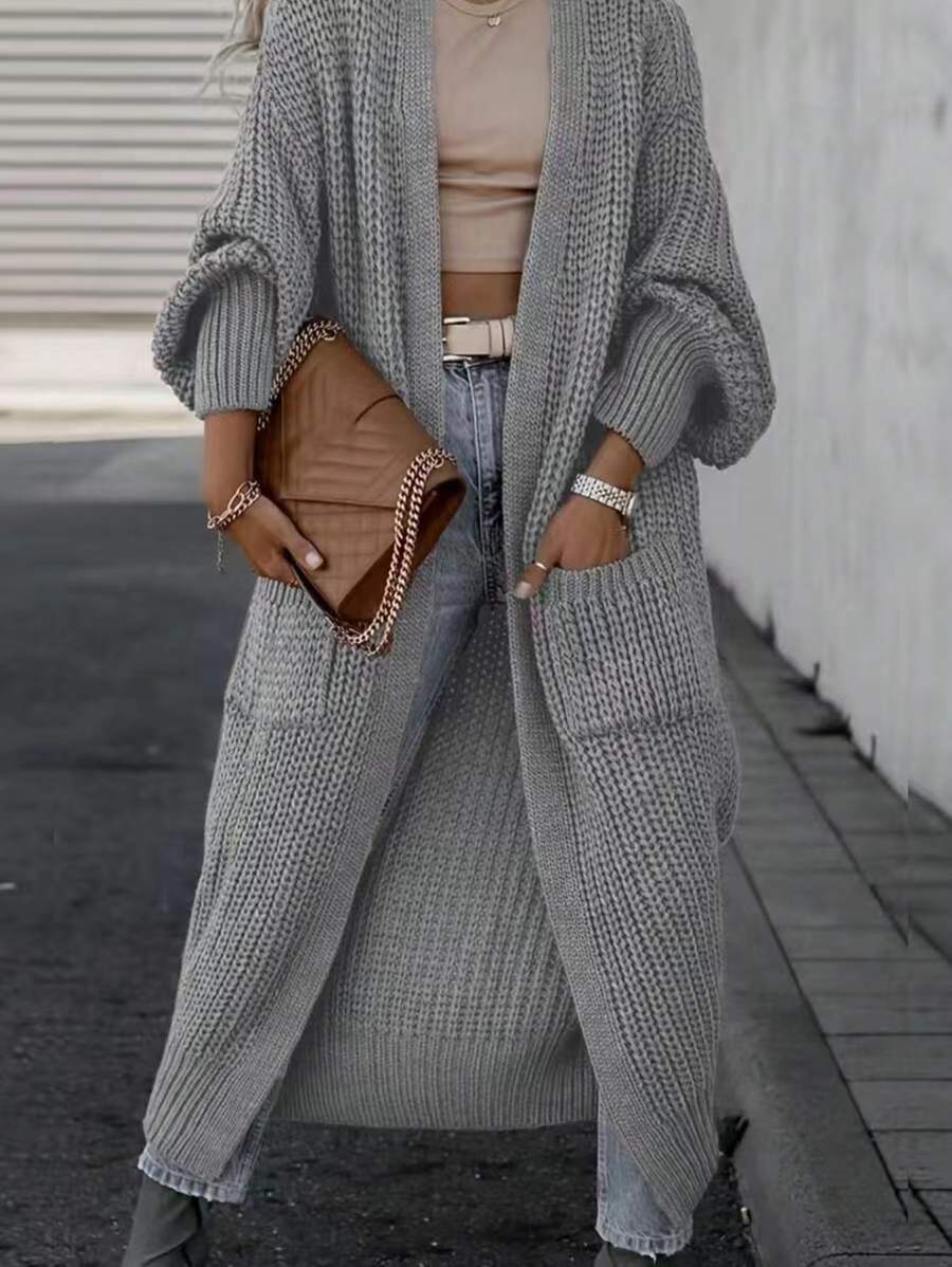 Elegant Chunky Knit Long Cardigan for Women