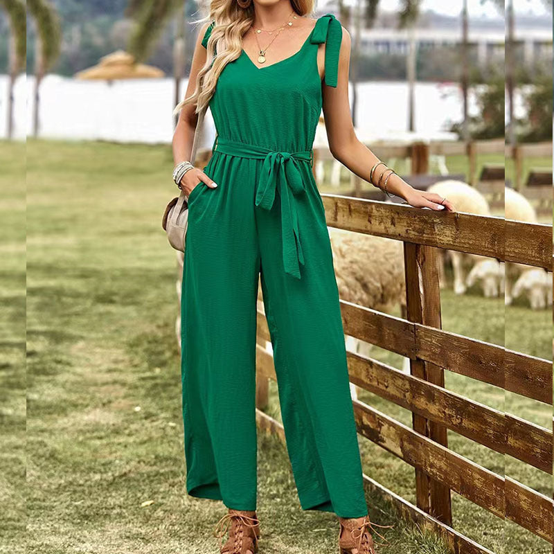 Elegant Solid Color Jumpsuit