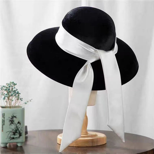 Ladies French British Elegant Black Hat