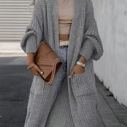 Elegant Chunky Knit Long Cardigan for Women